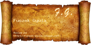 Fuszek Gyula névjegykártya