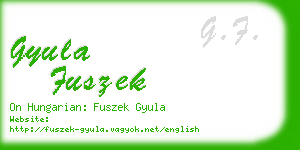 gyula fuszek business card